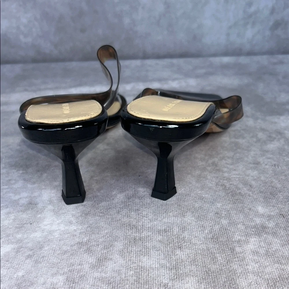GUC Dear Frances Black Brown Tortoise Shell Rain Sandal EU 40